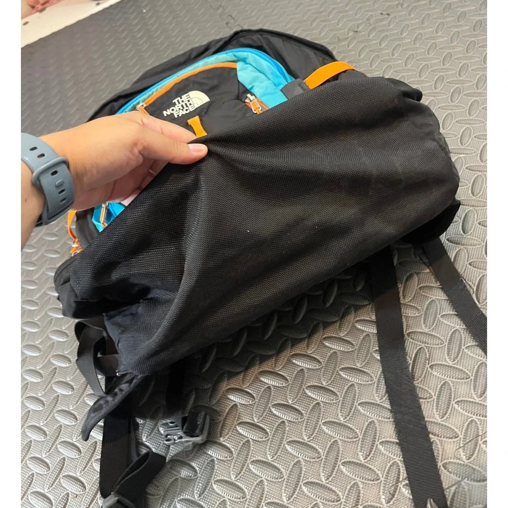 The North Face Surge II Transit Backpack Unisex OS Black Blue Orange Hiking Bag